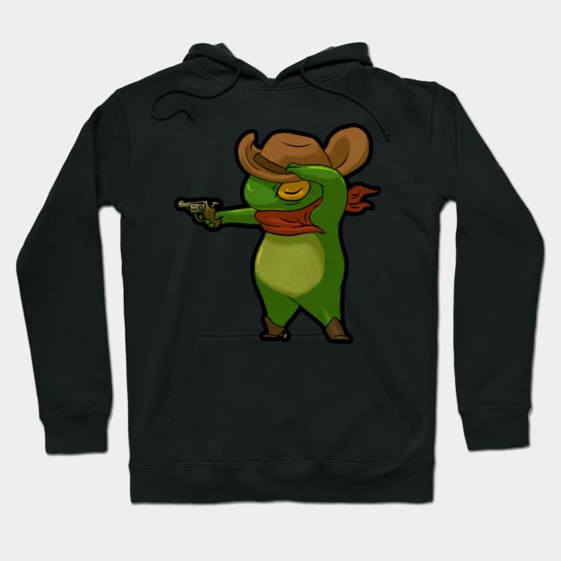 cowboy frog art Hoodie by DingHuArt